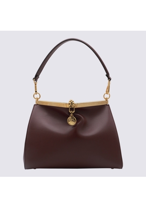 Etro Bordeaux Leather Medium Vela Top Handle Bag