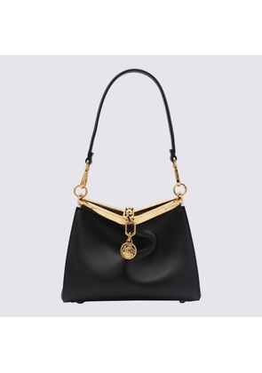 Etro Black Leather Vela Top Handle Bag