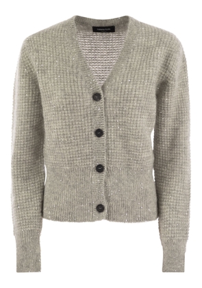 Fabiana Filippi Mohair Blend Cardigan With Micro Sequins