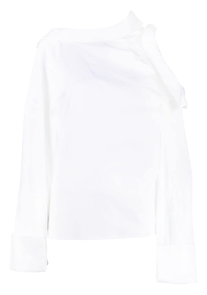 A.W.A.K.E. Mode cut-out asymmetric blouse - White