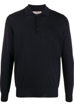 Canali long-sleeved polo shirt - Blue