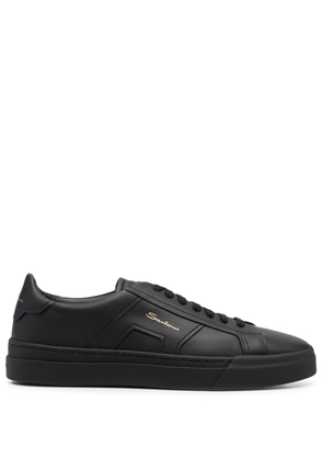 Santoni leather low-top sneakers - Black