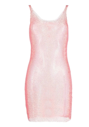 Santa Brands rhinestone transparent mini dress - Pink