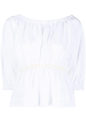 Molly Goddard Katie peplum-waist blouse - White