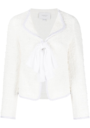 Giambattista Valli tweed braided-trim jacket - White