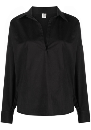 TOTEME spread-collar cotton blouse - Black