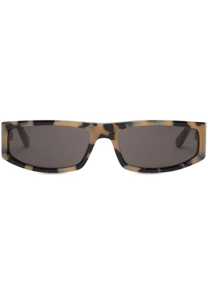 Courrèges tortoiseshell slim rectangular sunglasses - Neutrals