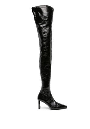 Courrèges 85mm high-shine thigh-length boots - Black