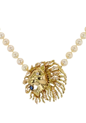 Chaumet 1970s lion head pearl necklace - Gold
