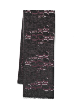 Billionaire jacquard-logo virgin-wool scarf - Black