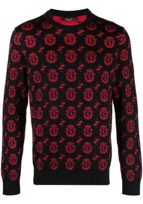 Billionaire crest-motif knitted sweatshirt - Black
