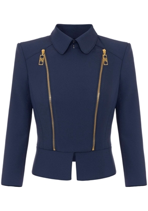 Elisabetta Franchi single-breasted zip detail jacket - Blue