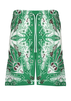 Gucci logo-print drawstring swim shorts - Green
