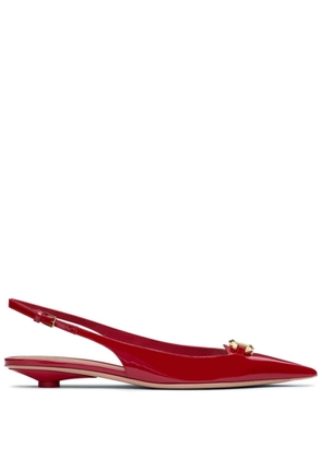 Valentino Garavani VLogo Signature leather slingback ballerina shoes - Red