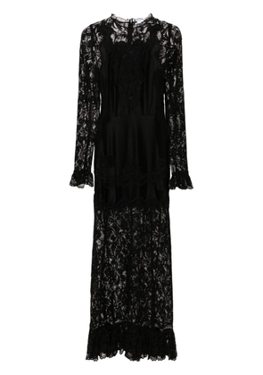 Rabanne floral-lace detail maxi dress - Black