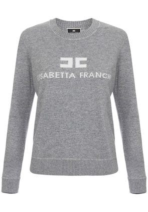 Elisabetta Franchi intarsia-knit logo jumper - Grey