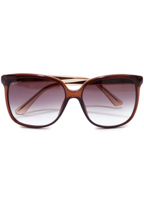 Gucci Pre-Owned oversized-frame gradient sunglasses - Brown