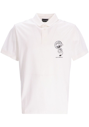 Emporio Armani Lunar New Year-print polo shirt - White