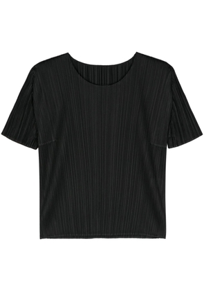 Pleats Please Issey Miyake New Colorful Basics 3 pleated T-shirt - Black