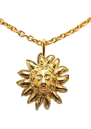 CHANEL Pre-Owned 1970-1980 Leo Lion Sun Medallion costume necklace - Gold