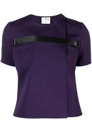 Courrèges strap-detail short-sleeve blouse - Purple