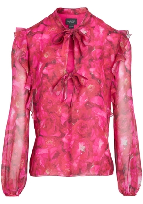 Giambattista Valli floral-print silk-georgette blouse - Pink