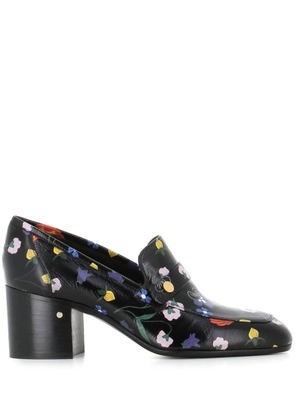 Laurence Dacade floral-print leather loafers - Black