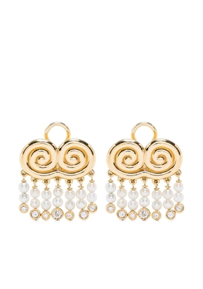 Sauer 18kt yellow gold Agni pearls and diamonds earrings