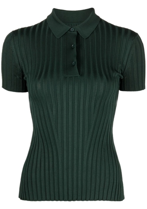 Galvan London Rhea ribbed-knit polo shirt - Green