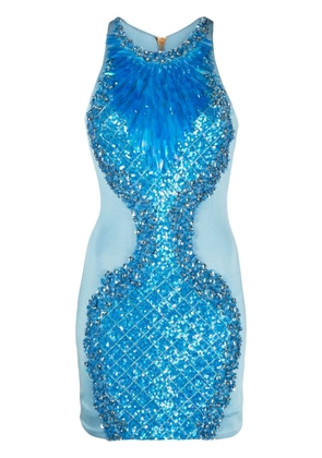Balmain x Evian sequinned minidress - Blue