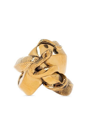 Alexander McQueen engraved logo ring - Gold