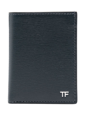 TOM FORD logo-plaque leather wallet - Blue