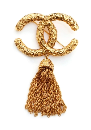 CHANEL Pre-Owned 1995 CC tassel brooch - Gold