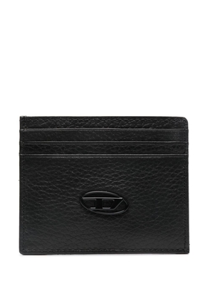 Diesel Oval D-plaque leather cardholder - Black