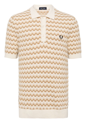 Fred Perry Boucle Jacquard Knitted Poly Shirt - Brown