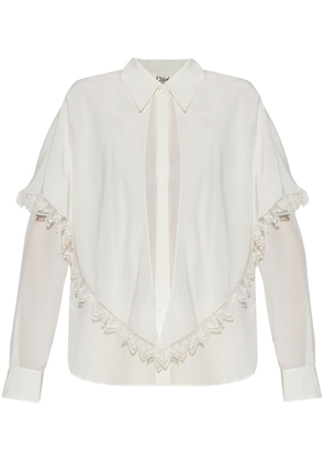 Chloé cape overlay silk blouse - Neutrals