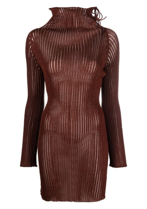 A. ROEGE HOVE ribbed-knit mini dress - Brown