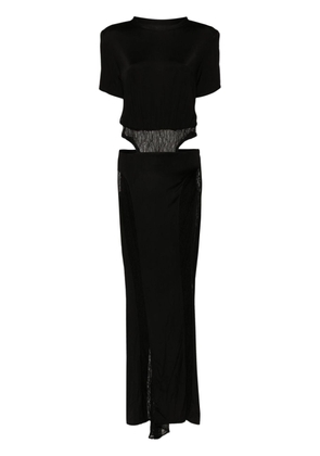 Almaz Coupe lace-panelling gown - Black