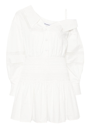 Self-Portrait broderie-anglaise cotton minidress - White