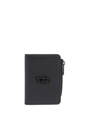 Diesel logo plaque leather wallet - Black