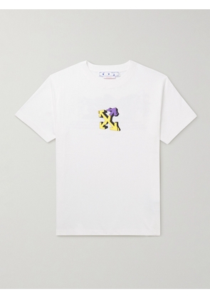 Off-White - Logo-Print Cotton-Jersey T-Shirt - Men - White - XS