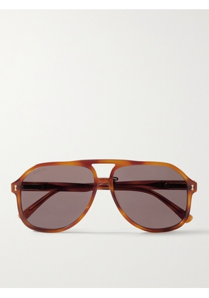 Gucci - Aviator-Style Tortoiseshell Acetate Sunglasses - Men - Tortoiseshell