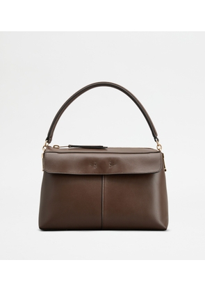 Tod's - T Case Bauletto in Leather Small, BROWN,  - Bags