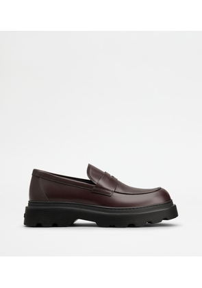 Tod's - Loafers in Leather, BURGUNDY, 10 - Shoes