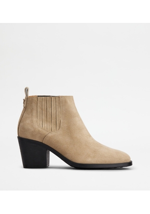 Tod's - Ankle Boots in Suede, BEIGE, 35 - Shoes