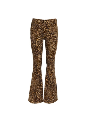 7 For All Mankind Leopard Print Ali Flared Jeans