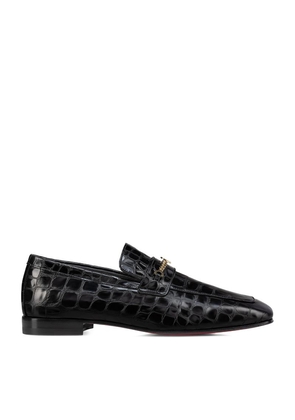 Christian Louboutin Mj Moc Croc-Embossed Leather Loafers