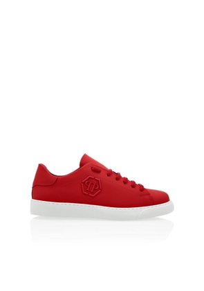 Philipp Plein Red Rubber Leather Low-Top Sneakers