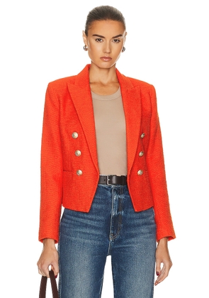 L'AGENCE Brooke Double Breasted Crop Blazer in Fire Red - Red. Size 8 (also in ).
