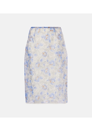 Prada Floral sheer chiffon pencil skirt